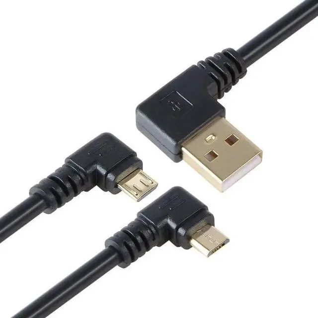 Alt view image 5 of 7 - 3-Pack 6 Inch Right Angle Micro USB Cable, 90 Degree Short Fast Charging Cord with Gold Plated Connectors, Compatible with Samsung Galaxy S7/S6/S5, Kindle, Fire TV Stick and More