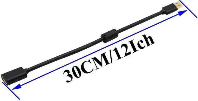 Alt view image 4 of 7 - 0.3M USB 3.0 Type A Male to Female Extension Cable, Magnetic Ring High Speed Extender Cord for USB Flash Drive, Card Reader, Hard Drive, Keyboard, Printer, Camera