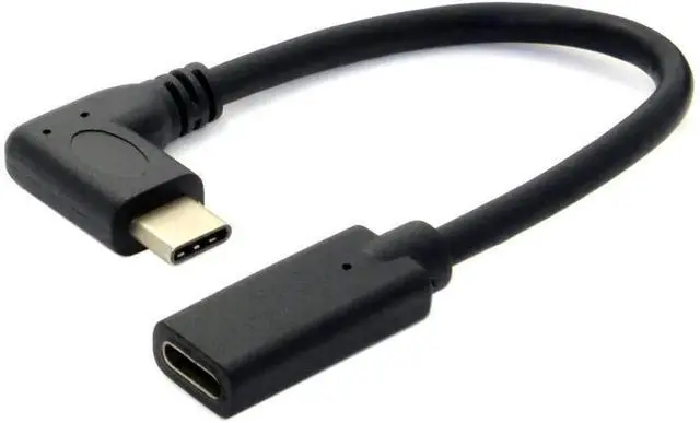 Main image of 0.6FT 90 Degree Right Angle USB C Extension Cable, USB 3.1 Gen2 Type-C Male to Female Extender, 4K Video / 10Gbps Data / 100W Fast Charging Cord for iPhone 15, iPad Pro, MacBook Pro, Switch, Steam Dec