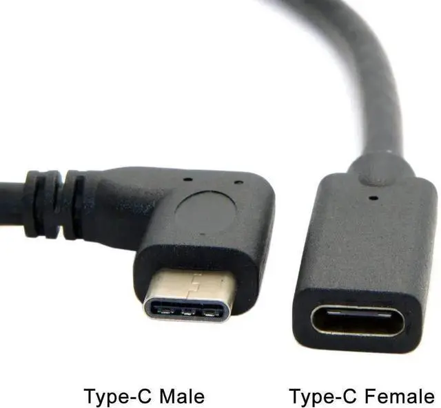 Alt view image 2 of 6 - 0.6FT 90 Degree Right Angle USB C Extension Cable, USB 3.1 Gen2 Type-C Male to Female Extender, 4K Video / 10Gbps Data / 100W Fast Charging Cord for iPhone 15, iPad Pro, MacBook Pro, Switch, Steam Dec
