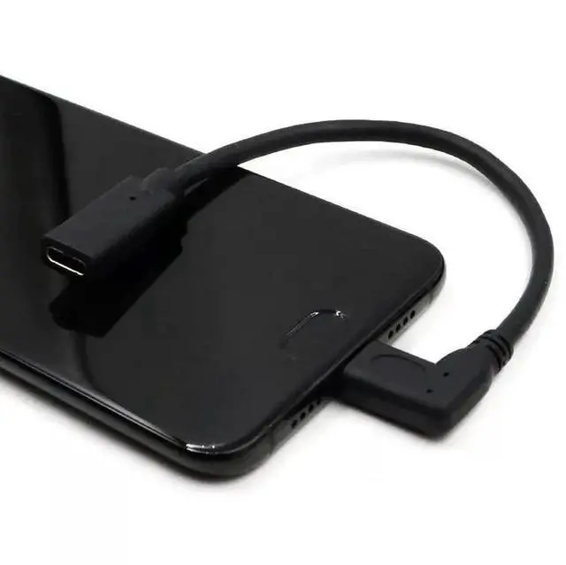 Alt view image 4 of 6 - 0.6FT 90 Degree Right Angle USB C Extension Cable, USB 3.1 Gen2 Type-C Male to Female Extender, 4K Video / 10Gbps Data / 100W Fast Charging Cord for iPhone 15, iPad Pro, MacBook Pro, Switch, Steam Dec