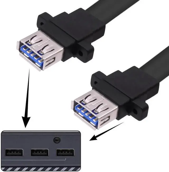 Alt view image 5 of 7 - 50CM/1.64FT USB 3.0 Front Panel Splitter Cable, Motherboard 19/20Pin Header to 2 USB 3.0 Female Port Adapter, Internal Extension Cord for PC DIY Assembly