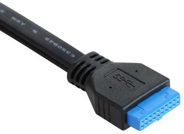 Alt view image 3 of 7 - 1.6ft/0.5m 2 Port USB 3.0 Type A Female Screw Panel Mount to Motherboard 20Pin Flat Cable