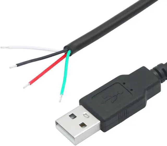 Alt view image 6 of 6 - 11inch 22AWG USB A Male to 4 Pin Bare Wire Cable, 5V 3A Open End Pigtail Power Data Cord for DIY Installation Repair Replacement
