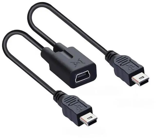 Main image of 0.3M/0.98FT Mini USB Splitter Cable, Mini USB 1 Female to 2 Male Charging Extension Cord, Simultaneously Charge Two Devices
