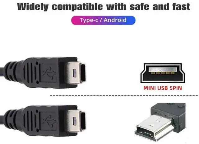 Alt view image 2 of 5 - 0.3M/0.98FT Mini USB Splitter Cable, Mini USB 1 Female to 2 Male Charging Extension Cord, Simultaneously Charge Two Devices