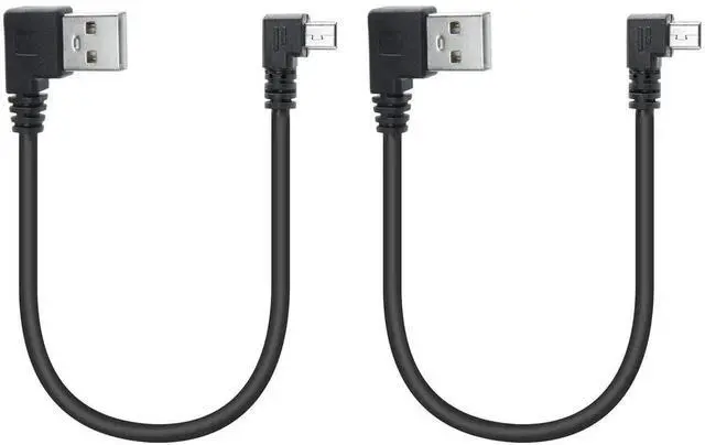 Main image of 2Pcs 9 Inch Left Angle Mini USB Cable, USB 2.0 Type A Male to Left Angle Mini USB Male Short Charging Data Sync Cord for Dash Cam, Digital Camera, Hard Drive, MP3 Player, Old Phones