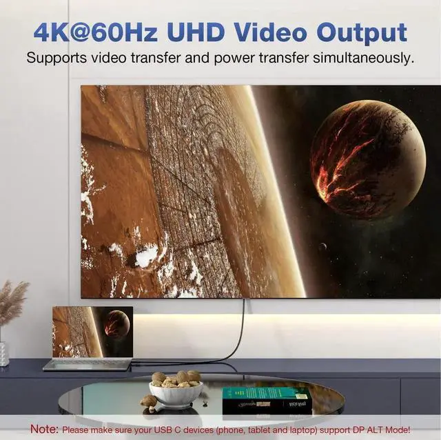 Alt view image 3 of 7 - 0.5M USB C 3.2 Gen 2 Cable, 20Gbps 240W PD3.1 5A Fast Charging with E-Marker, 4K@60Hz UHD Video Compatible with Thunderbolt 3/4 iPhone 15 Pro MacBook Pixel Monitor