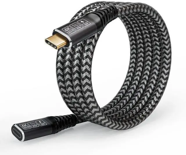 Main image of 2M/6.6FT USB-C 3.2 Male to Female Extension Cable, 100W 5A PD Fast Charging, 20Gbps Data Sync Compatible with iPhone 15 Pro MacBook iPad Pro MagSafe