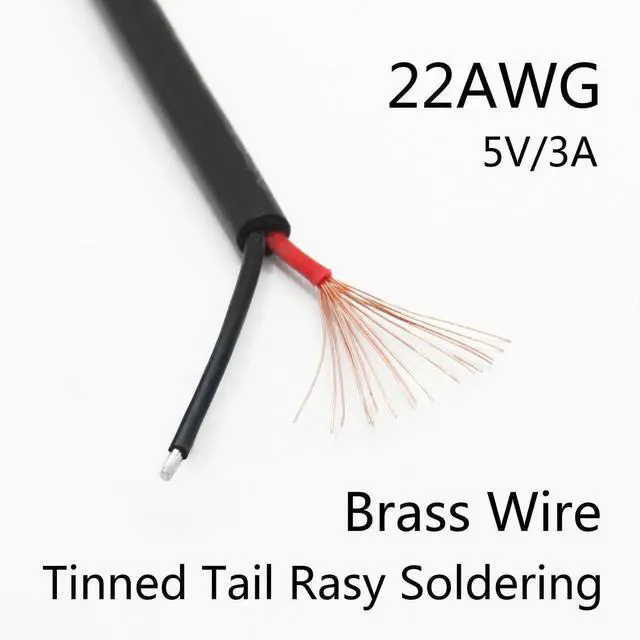 Alt view image 3 of 7 - 2Pcs 1M/3FT USB 2.0 A Female 2Pin Bare Wire Pigtail Cable, 22AWG 5V/3A Open End Power Only Cord for USB Equipment DIY Installation, Replacement and Repair