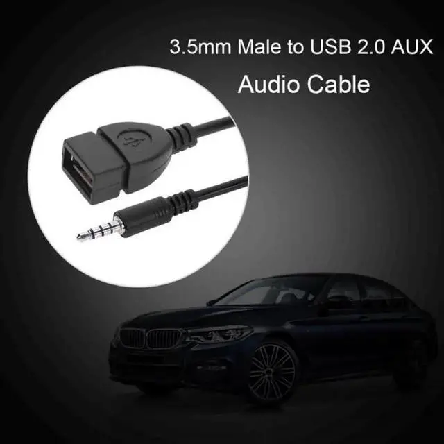 Alt view image 2 of 7 - 3.5mm Male AUX to USB 2.0 Female Adapter Cable, Car MP3 Decoding Audio Jack Adapter, Vehicle AUX U-Disk Music Play Adaptor for Car Stereo System