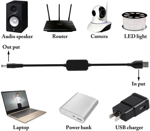 Alt view image 2 of 7 - 0.3m USB 2.0 Male to 90 Degree 3.5x1.35mm DC Male Elbow Power Cord, Right Angle DC Barrel Jack 5V Extension Cable for Desk Lamp Mini Fan Router Small Electronics