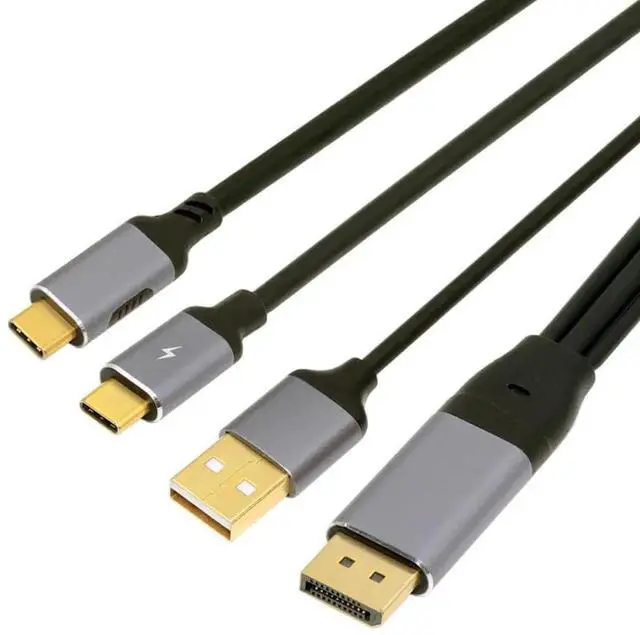 Main image of 6.56FT Reversed DisplayPort to USB-C Cable, DP Host Source to Type C Male Cord, 4K UHD Video Transmission Compatible with Laptop, Monitor, Touch Screen Display, HDTV