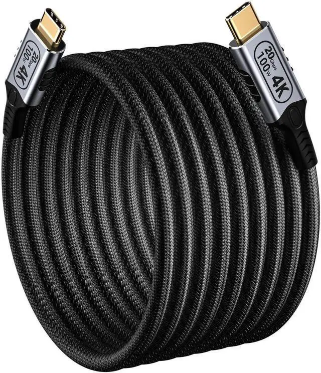 Main image of 16.4FT/5M USB-C to USB-C Cable, 20Gbps Data Transfer, 4K@60Hz Video Output, 100W PD Fast Charging, Durable Braided Nylon USB C Cable for Laptop, Phone, Tablet, Monitor