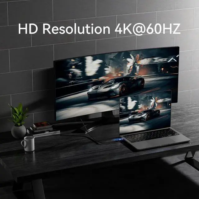 Alt view image 2 of 7 - 16.4FT/5M USB-C to USB-C Cable, 20Gbps Data Transfer, 4K@60Hz Video Output, 100W PD Fast Charging, Durable Braided Nylon USB C Cable for Laptop, Phone, Tablet, Monitor