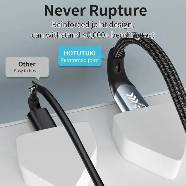 Alt view image 2 of 7 - 6.6FT Long USB-C Extension Cable, USB C Male to Female Extender, 40Gbps High Speed Compatible with Thunderbolt 4, 8K Video Display, 100W PD Fast Charging for Docking Station, Laptop, Monitor