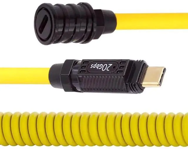 Main image of 6FT/1.8M Stretch Coiled Silicone USB4 Extension Cable, USB-C Male to Female, 140W Fast Charging, 20Gbps Data Transfer, 8K HD Video Extender Cord for Gaming Keyboard Mouse Laptop