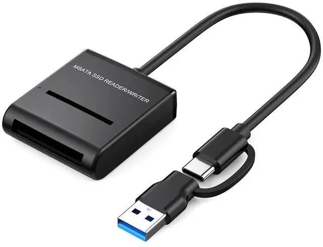 Main image of USB 3.0 to mSATA SSD Enclosure Cable, Dual Type-A & Type-C Connector, 5Gbps High Speed External mSATA SSD Docking Cable Enclosure for Laptop Desktop
