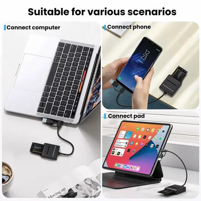 Alt view image 4 of 7 - USB 3.0 to mSATA SSD Enclosure Cable, Dual Type-A & Type-C Connector, 5Gbps High Speed External mSATA SSD Docking Cable Enclosure for Laptop Desktop