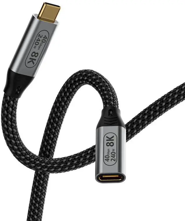 Main image of 3.3FT/1M USB C Extension Cable, Thunderbolt 4 Compatible USB4 Cable, 40Gbps Data Transfer, 240W Fast Charging, 8K@60Hz & 4K@120Hz Ultra HD Video USB C Male to Female Extender for Monitor