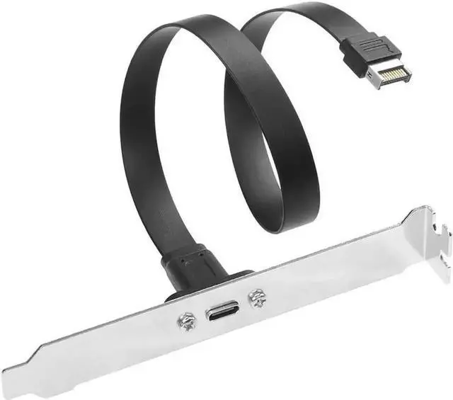 Main image of 20Gbps USB 3.2 Gen 2x2 Flat Cable, Internal 20-Pin Type-E to USB-C Panel Mount Adapter Extension Cable