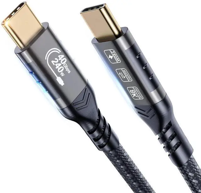 Main image of 3.3FT USB4 USB C to USB C Cable, 8K HD Display, 40Gbps Data Transfer, 240W Fast Charging, Compatible with Thunderbolt 4/3, Type-C Laptop, Hub, Docking Station