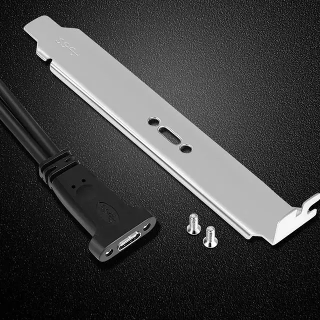 Alt view image 2 of 6 - 50cm USB 3.1 Type E Front Panel Header Extension Cable, Type E to USB C Connector with PCIe Full Height Bracket