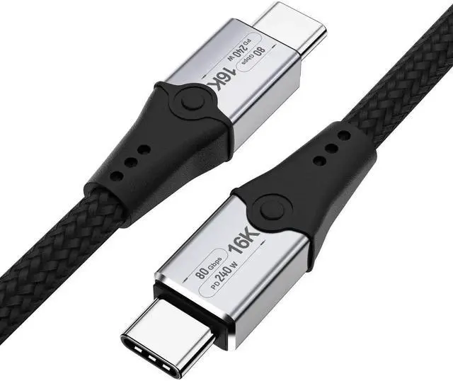 Main image of 3.3 FT USB5 USB C to USB C Monitor Cable, 80Gbps Data Transfer, 16K/Dual 8K HD Display, 240W Fast Charging, Compatible with Thunderbolt 5/4/3, USB4
