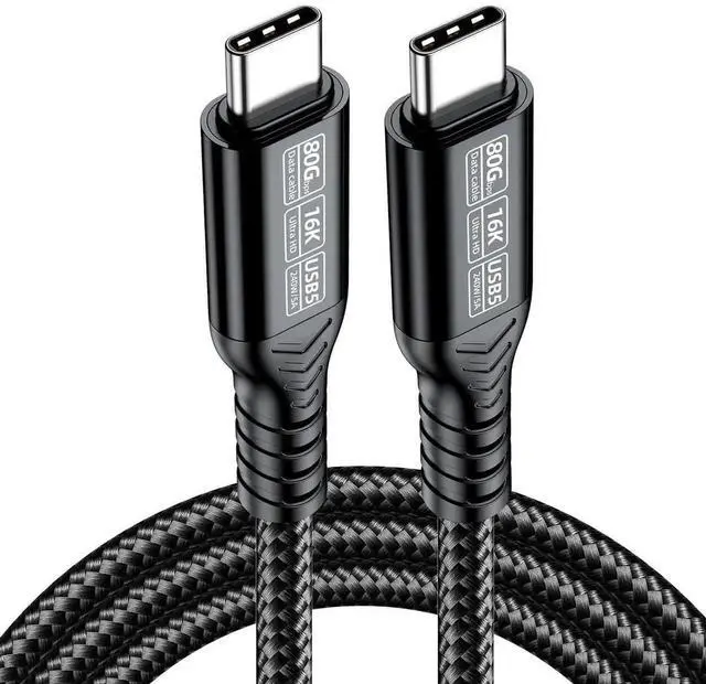 Main image of 1.0M USB5.0 USB-C Male to Male Cable, 80Gbps Data Transfer, 240W PD Fast Charging, 16K@30Hz 8K@60Hz 5K@60Hz Video, Compatible with USB4.0 Thunderbolt 3/4/5