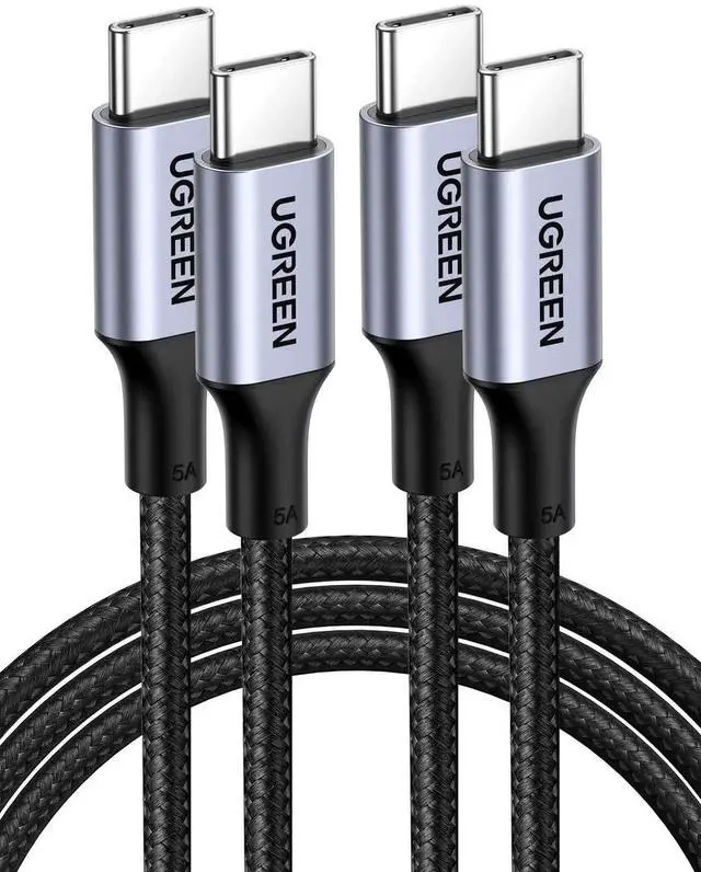 Main image of UGREEN 2-Pack 1.6FT USB C to USB C Cable, 100W PD Fast Charging Type C Cord, Black Compatible with iPhone 17/16 Series, MacBook Pro, iPad Pro, Dell XPS, Galaxy S25/S24/S23 Ultra, Switch, Pixel