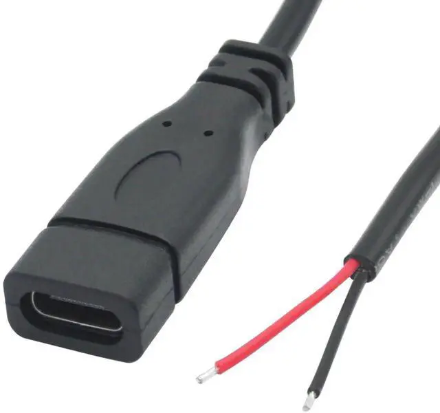 Alt view image 6 of 7 - 4Pcs 9Inch/25cm Short USB C Female to 2 Pin Bare Wire Cable, 5V/3A Open End Pigtail Power Cord, DIY Replacement Repair Wire for USB-C Equipment Installation