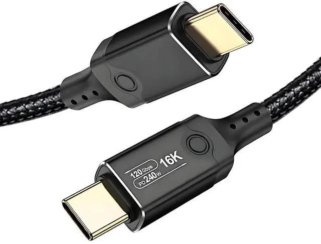 Main image of 3.3FT Thunderbolt 5 Cable, 120Gbps Bandwidth Braided USB C Video Cable, 240W PD Fast Charging, Support 16K/Dual 8K, Compatible with Thunderbolt 4/5, USB4, SSD, MacBook M4 Pro, eGPU, Black
