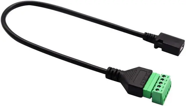 Alt view image 5 of 7 - 2Pack 30CM Micro USB Screw Terminal Block Cable, Micro USB 2.0 Female to 5 Pin Screw Bolt Adapter Connector with Shield Terminals