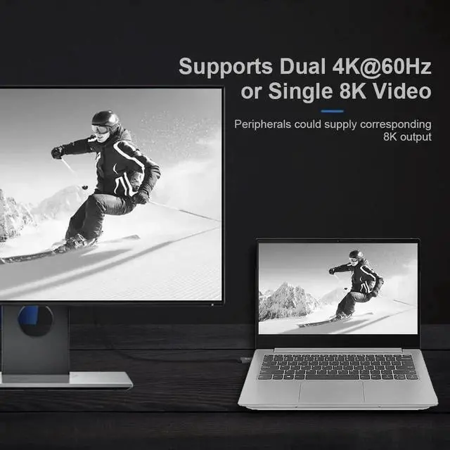 Alt view image 2 of 7 - 1M 90 Degree Right Angled USB4 Cable, Right Angle to Straight USB4.0 Cord, 40Gbps Data Transfer, 100W PD Fast Charging, 5K@60Hz Video, Compatible with Thunderbolt 3/4