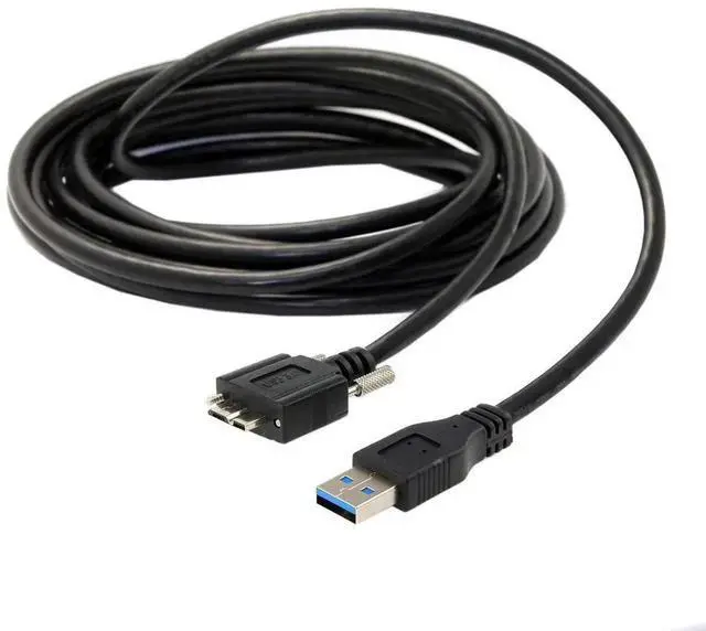 Main image of 3M USB 3.0 A Male to Micro USB 3.0 B Male Cable, Panel Mount USB Cord with Fixing Screws for Hard Drive, Mobile Phone and More Devices