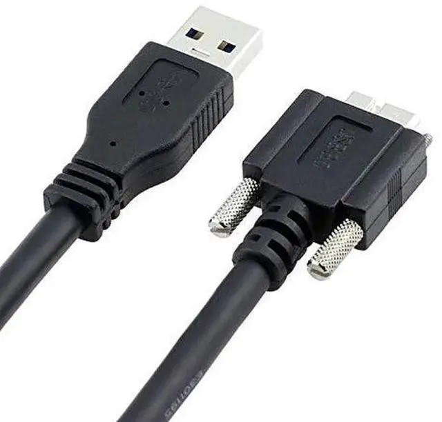 Alt view image 3 of 6 - 3M USB 3.0 A Male to Micro USB 3.0 B Male Cable, Panel Mount USB Cord with Fixing Screws for Hard Drive, Mobile Phone and More Devices