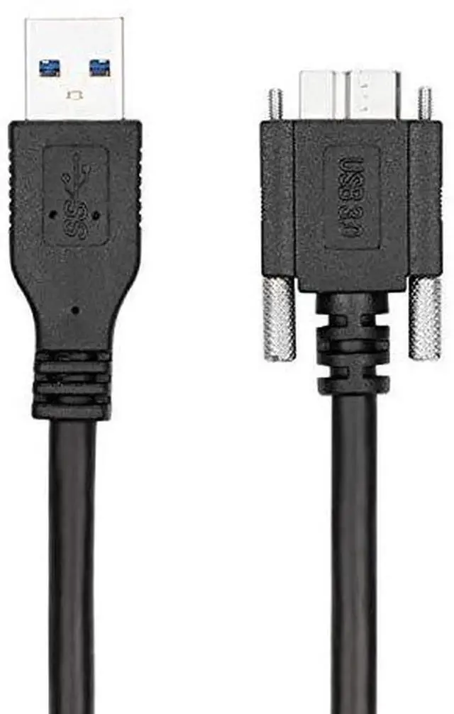 Alt view image 2 of 6 - 3M USB 3.0 A Male to Micro USB 3.0 B Male Cable, Panel Mount USB Cord with Fixing Screws for Hard Drive, Mobile Phone and More Devices