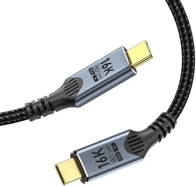 Main image of 3.3FT/1M Braided USB C to USB C Cable, Thunderbolt 5 Compatible, 80Gbps High Speed Data Transfer, 240W PD Fast Charging, 16K/8K/4K UHD Video Cord for Thunderbolt 4/3