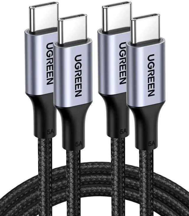 Main image of UGREEN 2-Pack 100W USB C to USB C Cable 3.3FT Black, Fast Charging Type C Cord Compatible with iPhone 17/17 Air/17 Pro/17 Pro Max/16, MacBook Pro, iPad Pro, Dell XPS, Galaxy S25/S24/S23 Ultra, Switch,