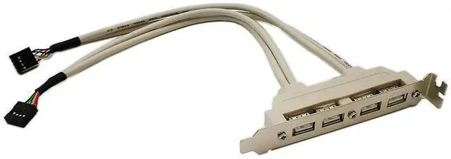 Main image of Motherboard 4 Ports USB 2.0 Hub Expansion Bracket, Rear Panel USB Header Mount Bracket with 4 USB 2.0 Ports for Desktop Chassis