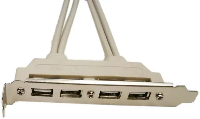 Alt view image 3 of 4 - Motherboard 4 Ports USB 2.0 Hub Expansion Bracket, Rear Panel USB Header Mount Bracket with 4 USB 2.0 Ports for Desktop Chassis