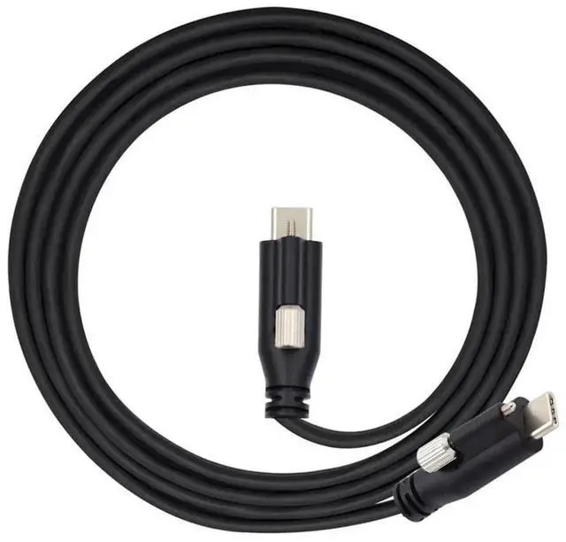 Alt view image 7 of 7 - 2.0M/6.56FT Screw Locking USB 3.1 Type-C to USB-C Cable, Panel Mount Connector, 10Gbps Data, 65W PD 3.25A Fast Charging USB 3.0 Cord for Laptop Tablet