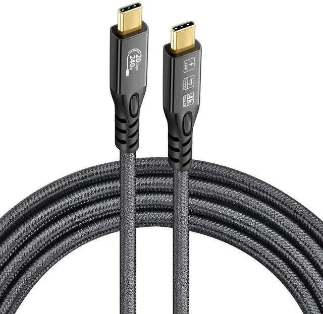 Alt view image 6 of 7 - 2 Pack 1M USB C 3.2 Gen2x2 Cable, 20Gbps Data Transfer, 4K@60Hz UHD Video, 5A 240W PD3.1 Fast Charging Cord with E-Marker, Compatible with Thunderbolt 3/4, iPhone 15 Pro, MacBook