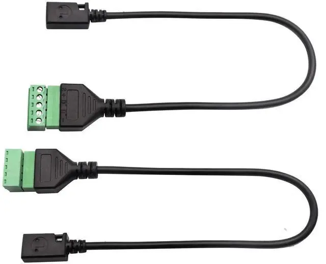 Alt view image 6 of 7 - 2Pack 30CM Mini USB 2.0 Female to 5 Pin Screw Terminal Block Cable, Shielded Pluggable Bolt Screw Terminal Connector Adapter Wire for DIY Power Data Circuit Project