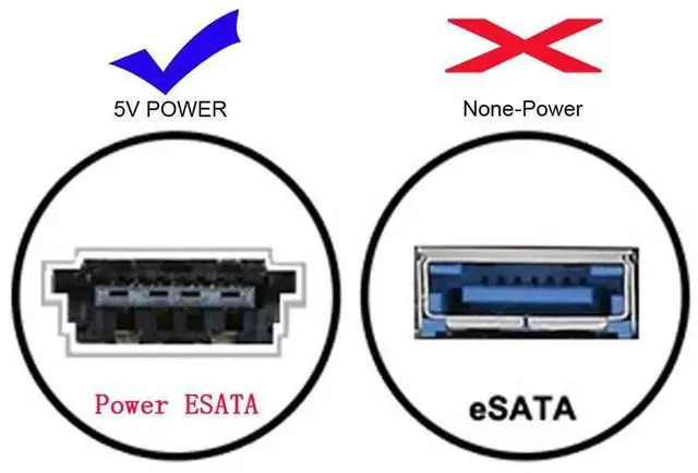 Alt view image 3 of 7 - 3.3FT/1M USB-C to eSATAp Adapter Cable, USB3.0 Power Over eSATA DC 5V Converter, Type-C to HDD SSD ODD eSATAp Power Data Cord