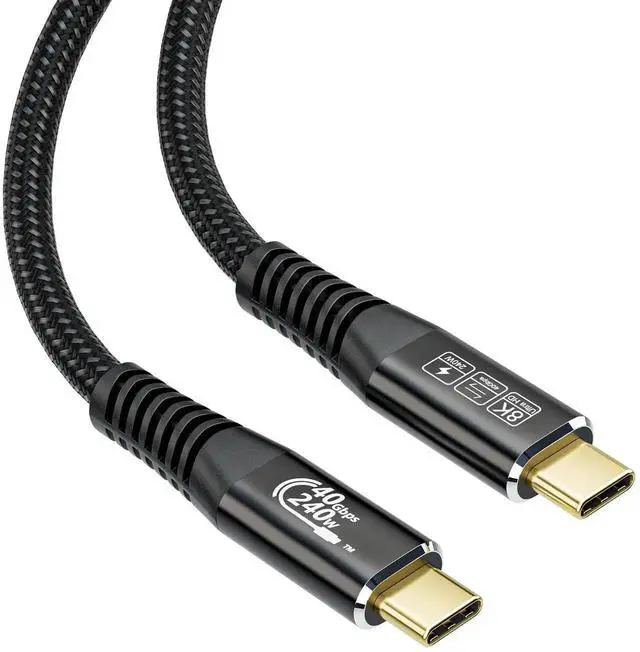 Main image of 3.3FT USB-C Video Cable, 240W PD Fast Charging, 40Gbps Data & Video Transfer, 8K UHD Resolution, Compatible with Thunderbolt 4/3, MacBook Pro, Docking Station, USB4 & USB 3.2 Gen 2 Devices