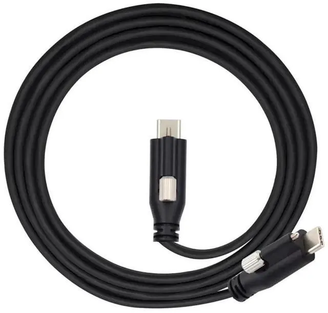 Alt view image 7 of 7 - 9.84FT/3.0M Screw Locking USB 3.1 Type-C to Type-C Cable, 10Gbps Data Transfer, 65W PD Charging 3.25A, Single Panel Mount USB 3.0 Cord for Laptop Tablet Industrial Device