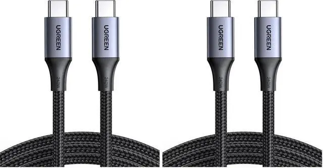 Main image of 2-Pack 3.3FT UGREEN 240W USB C to USB C Fast Charging Cable, Type C Charger Cord Compatible with iPhone 17 Pro Max/16, Samsung Galaxy S25/S24, MacBook Pro/Air, iPad Pro/Air/Mini, Dell XPS