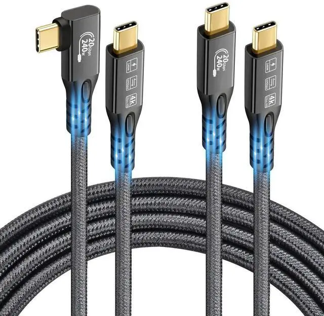 Main image of 2-Pack 0.5M USB C 3.2 Gen2x2 Cable, 20Gbps Data Transfer, 4K@60Hz UHD Video, 240W PD3.1 5A Fast Charging Cord with E-Marker Chip, Compatible with Thunderbolt 3/4, MacBook Pro