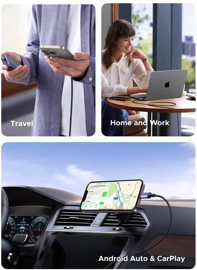 Alt view image 6 of 7 - UGREEN 2-Pack 10FT USB C to USB C Cable, 240W PD 3.1 Fast Charging, 480Mbps Data Sync, Nylon Braided USB-C Cord for iPhone 17/16/15 Pro Max, Galaxy S25/S24, Pixel 10, MacBook Pro/Air, XPS, iPad Pro, S